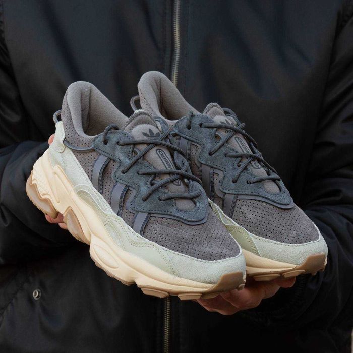 Унисекс кожаные кроссовки Adidas Ozweego кросівки адідас озвіго чорні