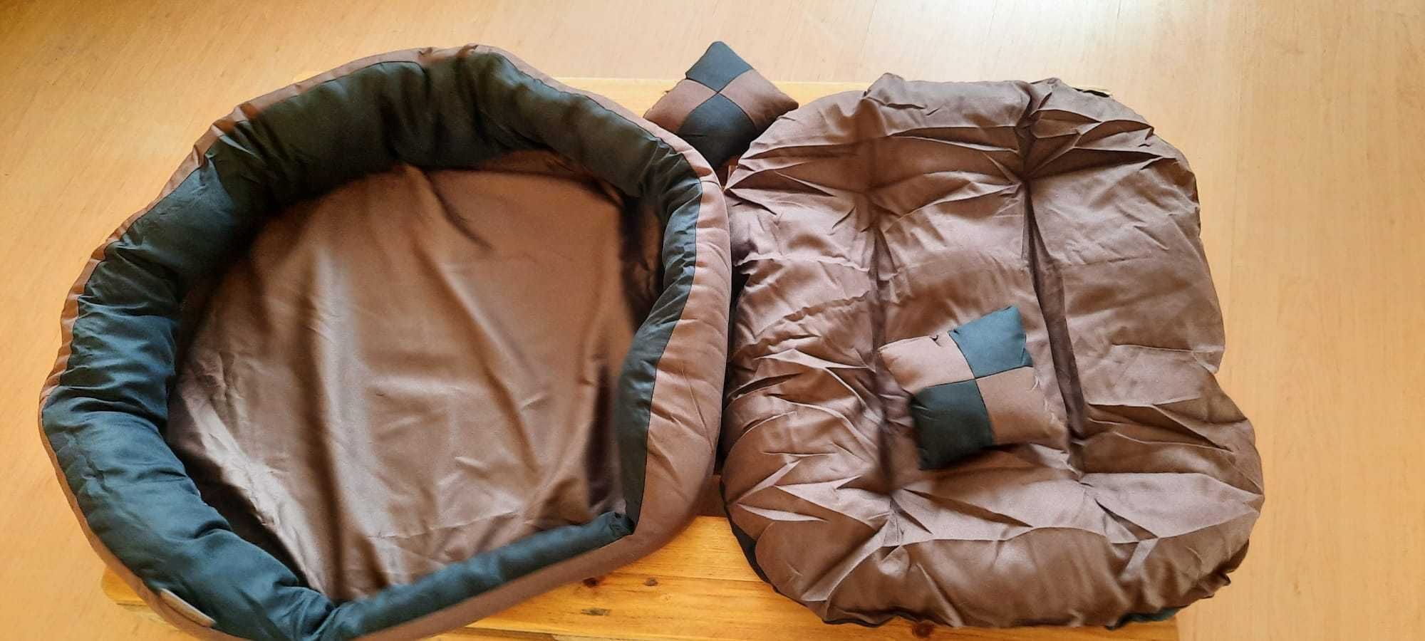 Legowisko / poduszka dla psa z poduszkami M/85x70x20 Czarny/Brązowy