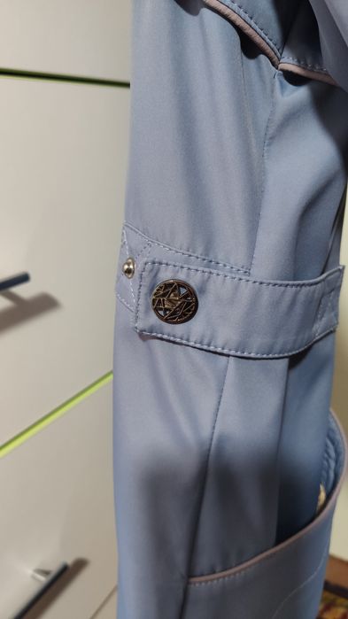 Куртка-плащ сіро-голубого кольору,56розмір