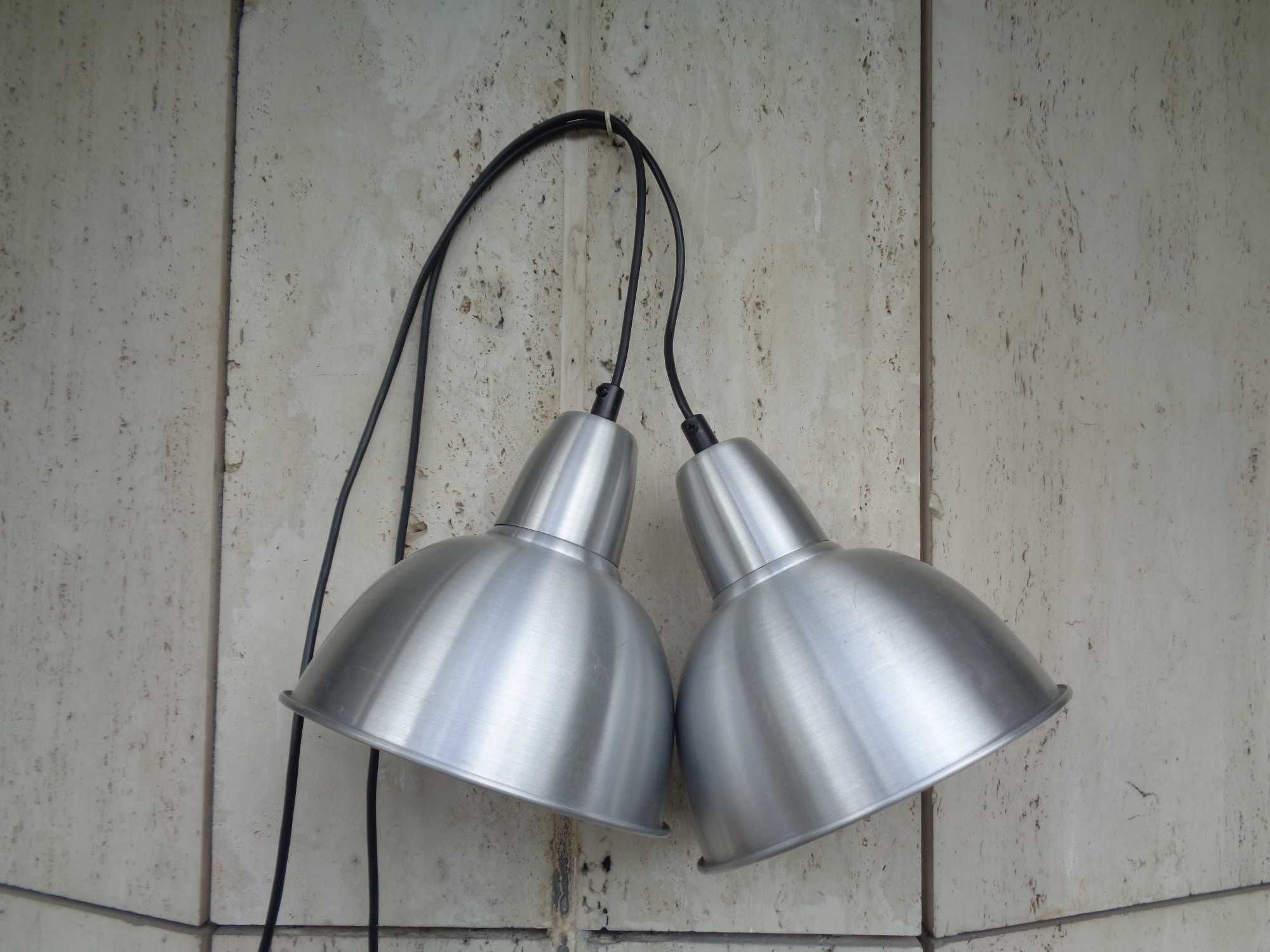 2 lampy wiszące aluminium wzornictwo przemysłowe długi kabel - 21,5 cm