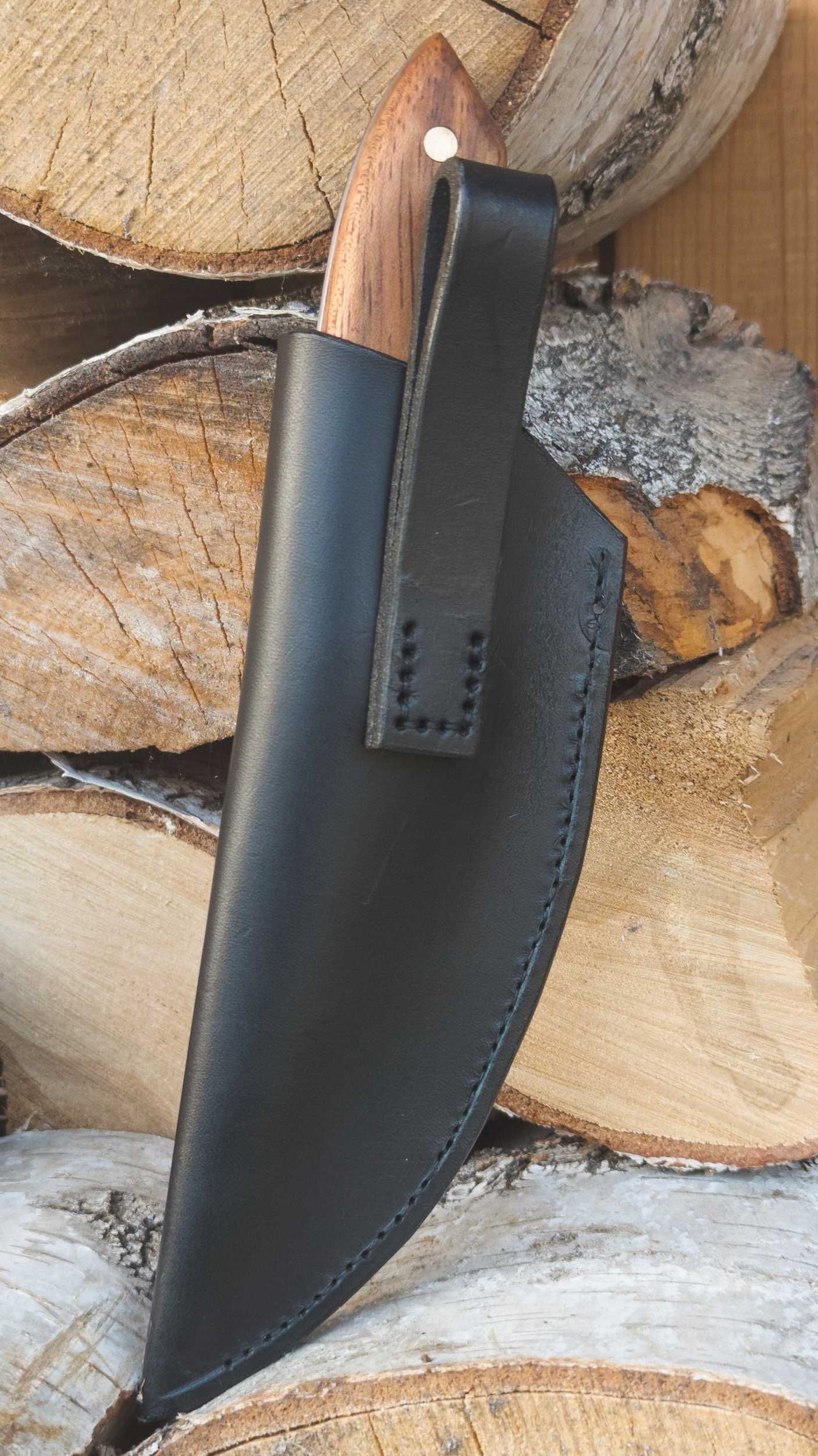 Nóż myśliwski survivalowy ręcznie robiony custom knife pochewka | D2