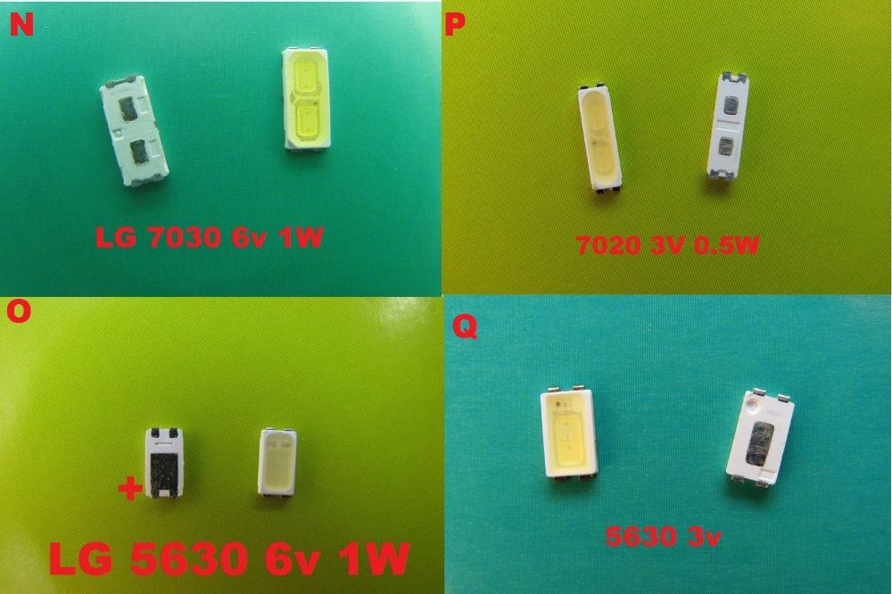 Светодиод для ремонта подсветки led жк ТВ 3v и 6v