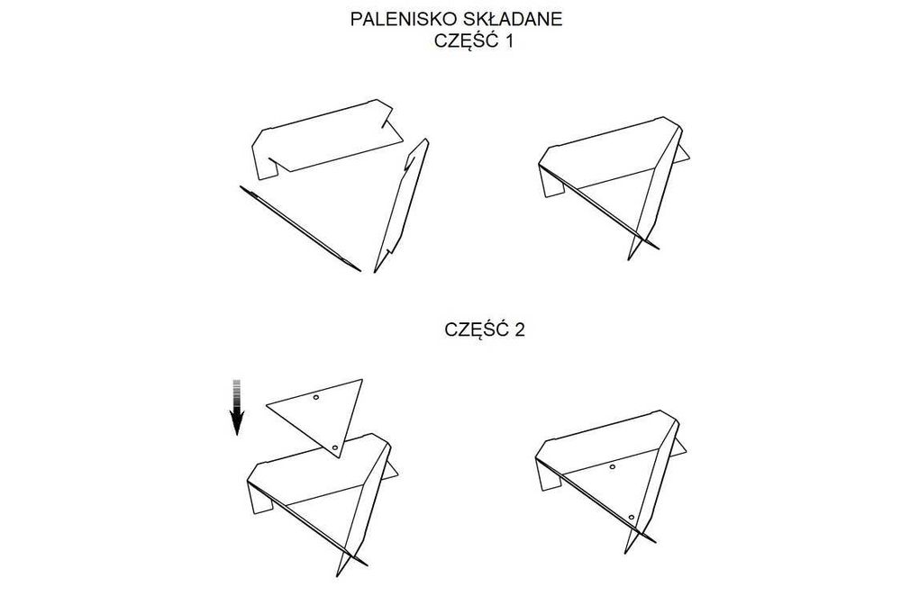 Palenisko ogrodowe stylowe nowoczesne trójkąt ruszt grill zimowy 600mm