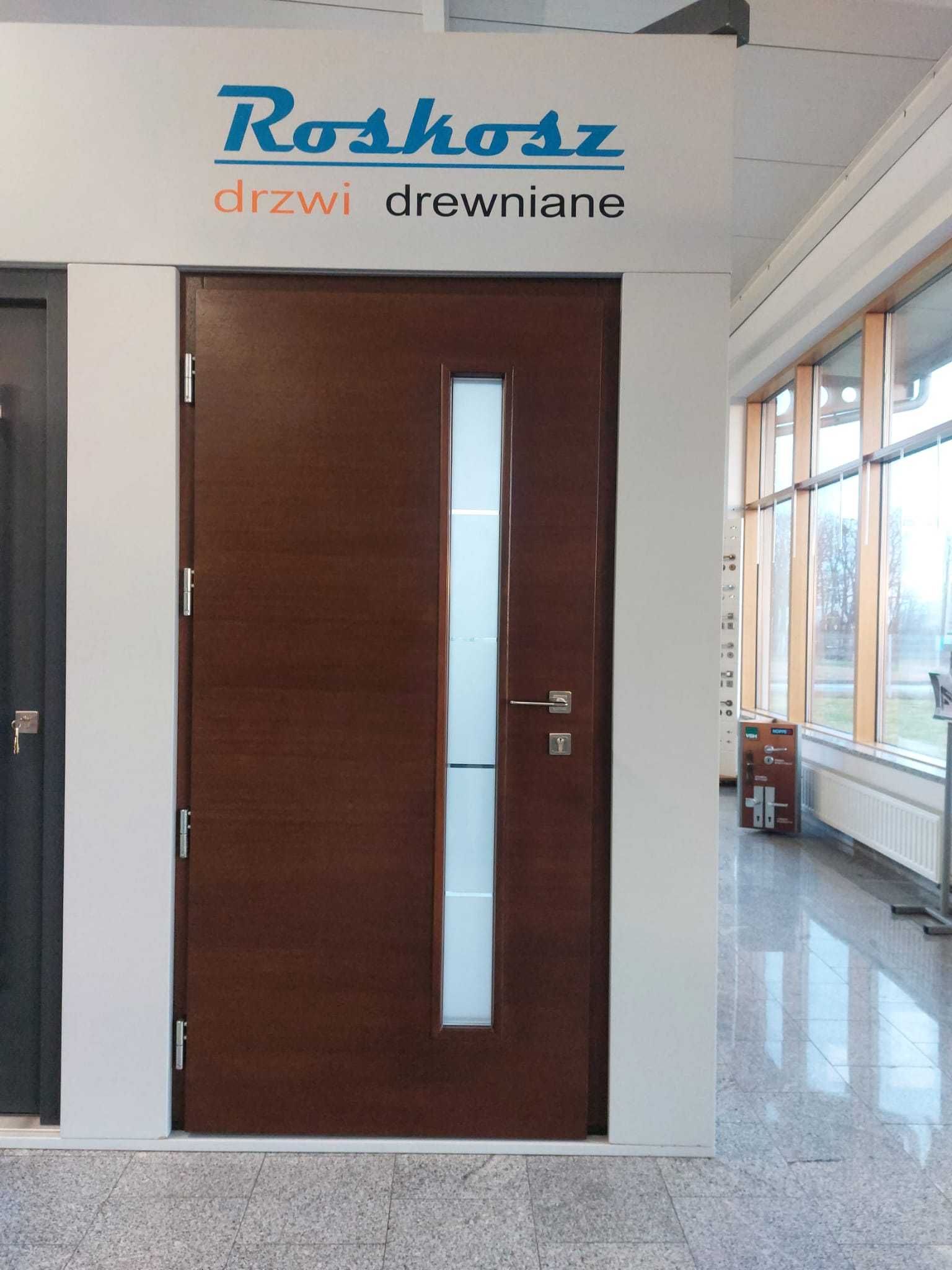 Drzwi zewnętrzne 80mm drewniane ocieplane CERTYFIKAT ciepłe powietrze