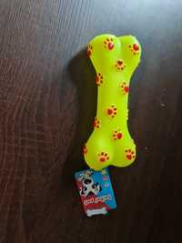 Zabawka dla psa piszcząca kość żółta 16cm 48tknzw