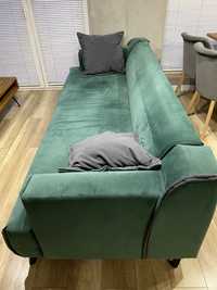 Zielona kanapa sofa rozkładana