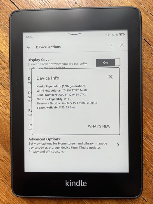 Kindle paperwhite 4 (10 gen), 8GB, czarny, bez reklam