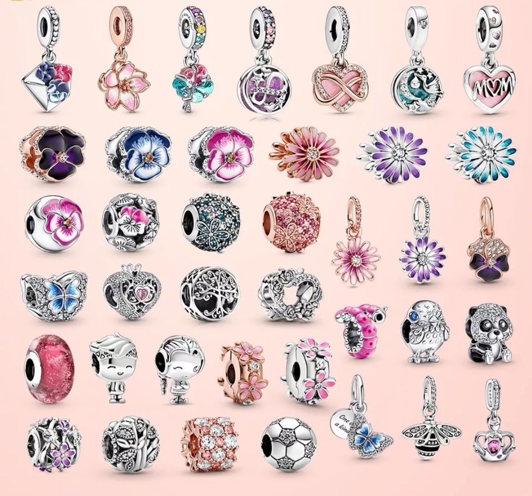 Pandora Charms, Brincos e Colares em prata