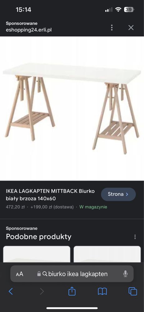 biurko Ikea  LAGKAPTEN / mittback