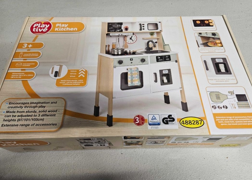 Playtive nowa drewniana kuchnia dla dzieci lidl + akcesoria