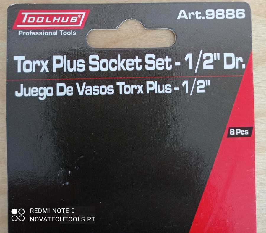 CONJUNTO DE SOQUETES TORX PLUS – 1/2"", 8 UNID.