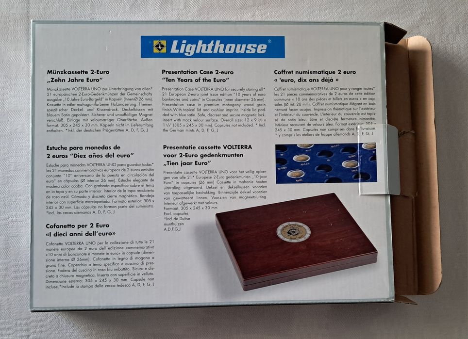 21 Moedas de 2€ UNC de 2012  "10 Anos do Euro"  em estojo Leuchtturm