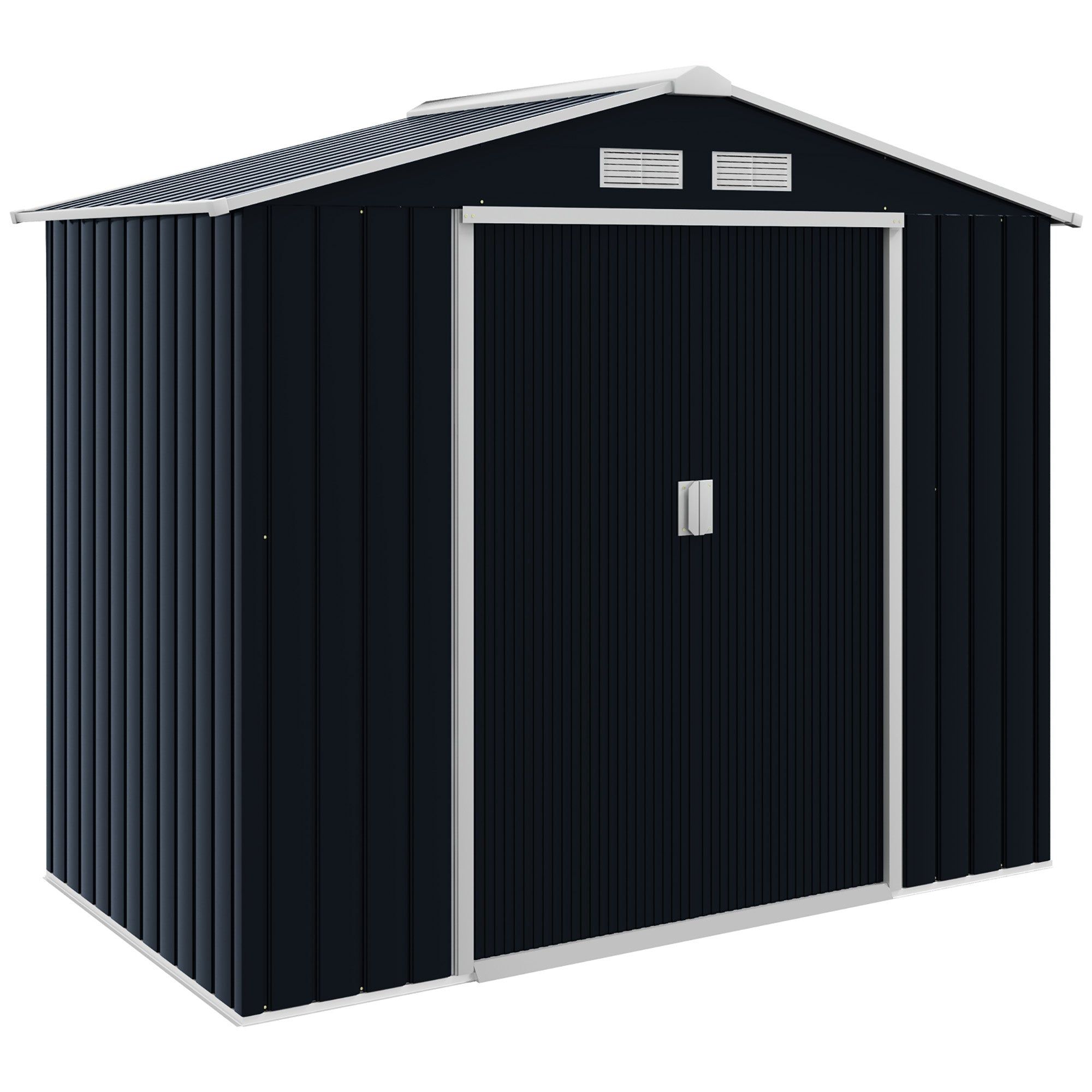 Abrigo de Jardim 213x130x185cmMetálico de Exterior para Armazenamento