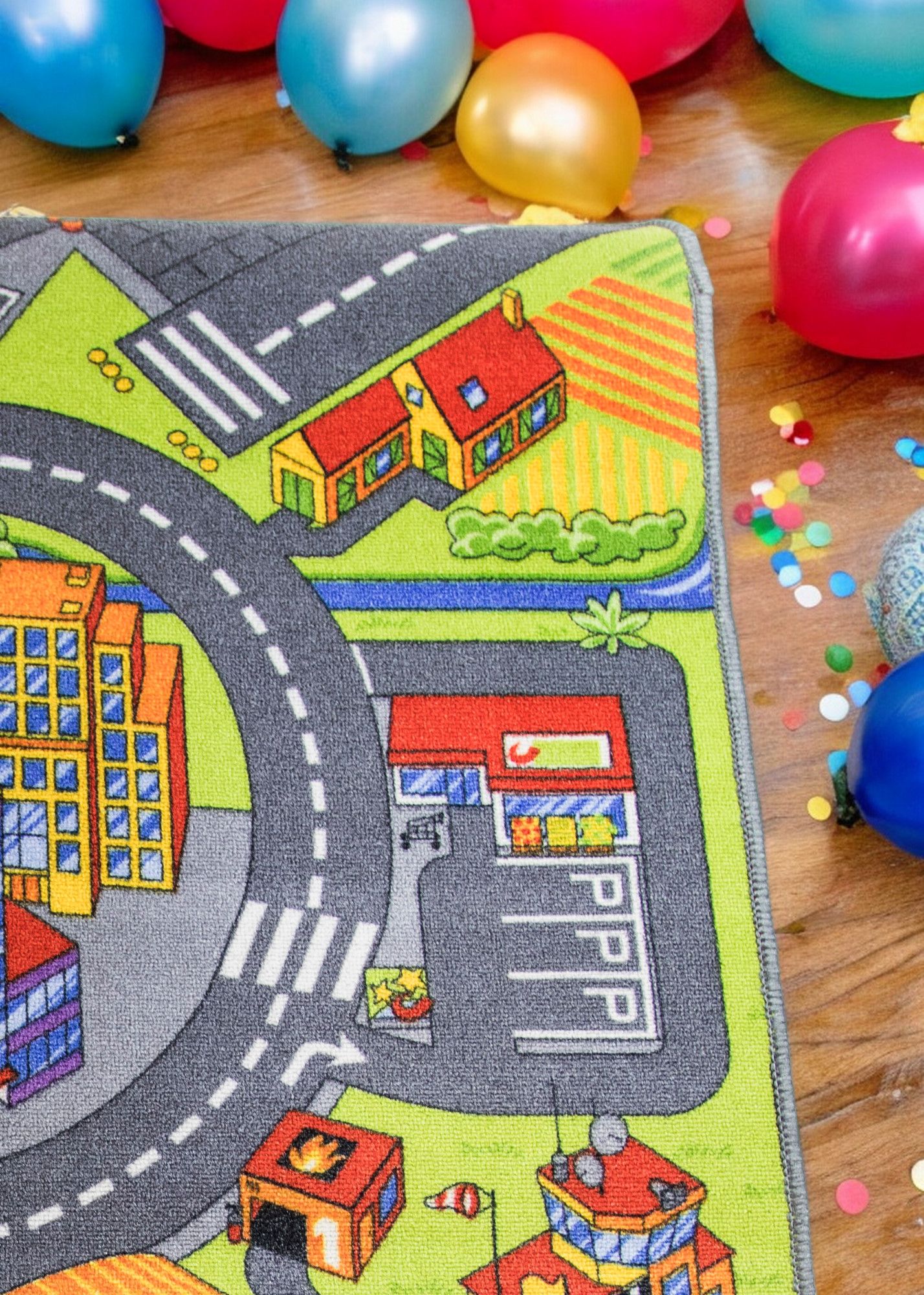 Dywan ulice 100x150 cm: kolorowy, idealny do pokoju dziecinnego