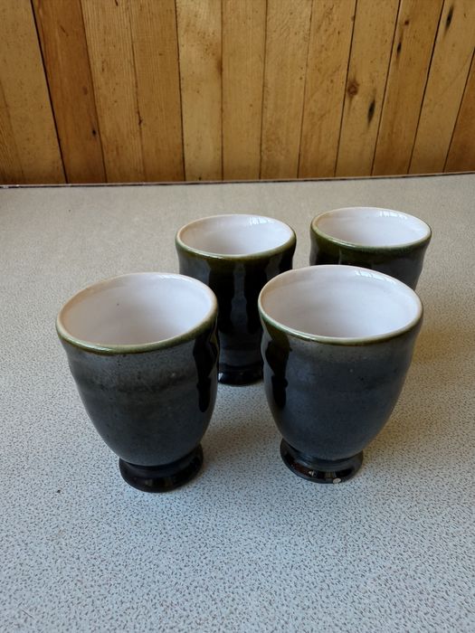 Вінтажні стопки чарки рюмки  Васильківська майоліка, обливна кераміка