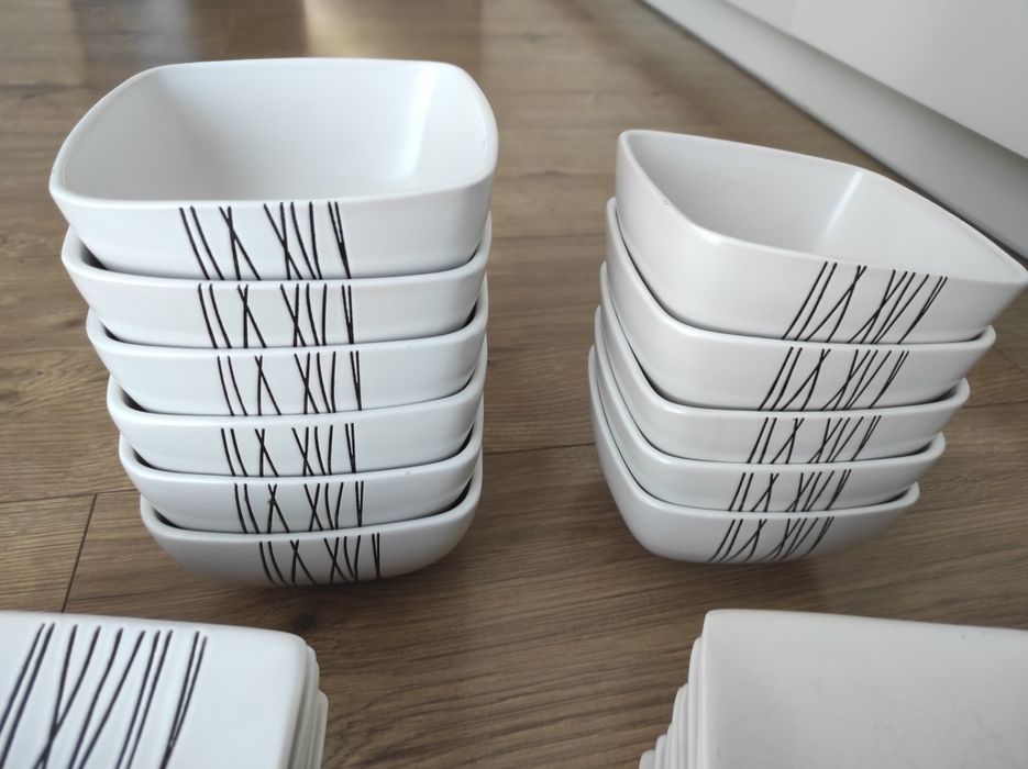 Zestaw obiadowy talerze miski 12 osób