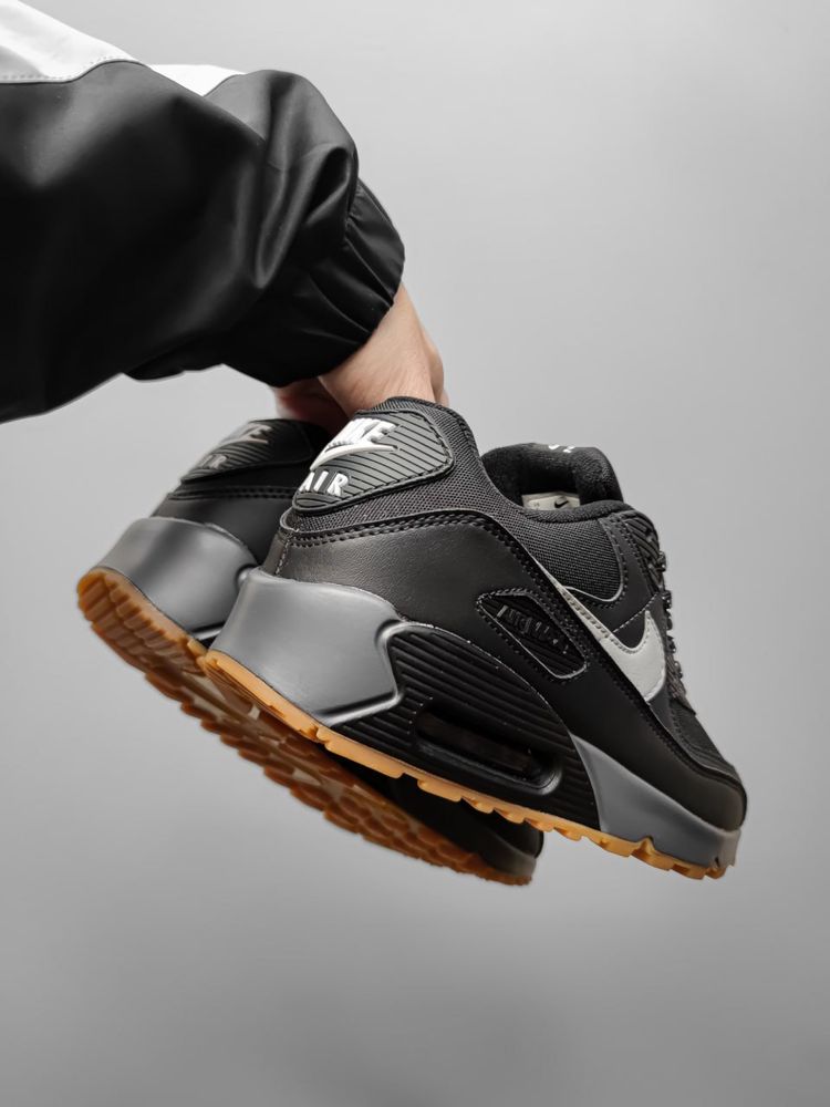 Кросівки Чоловічі Nike Air Max 90 Black White Gum Топ Premium