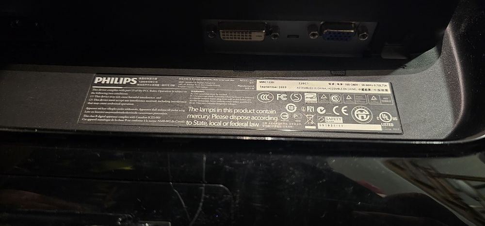 Monitor philips 22 cale  MWC1220l