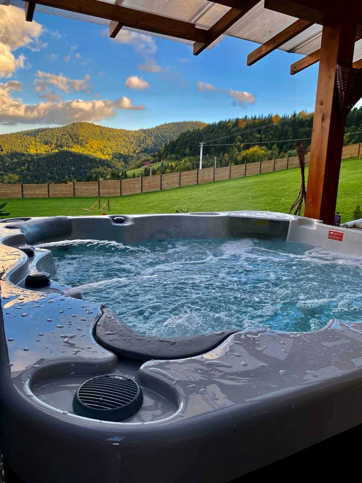 Domek w górach z jacuzzi na Wyłączność Beskid WyspowyPlac zabawWAKACJE