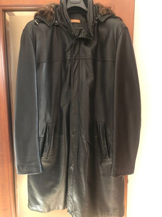 Шкіряна чоловіча куртка пальто