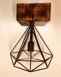 Lampa drewno metal industrial industrialna loft