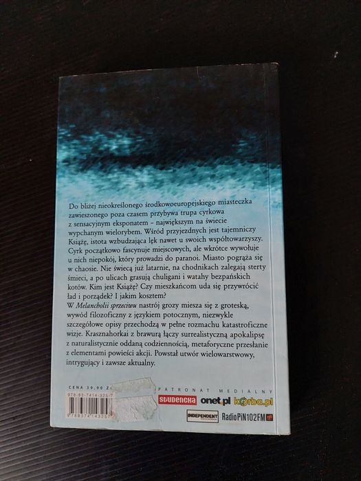 "Melancholia sprzeciwu" Laszlo Krasznahorkai książka noblisty Nobel