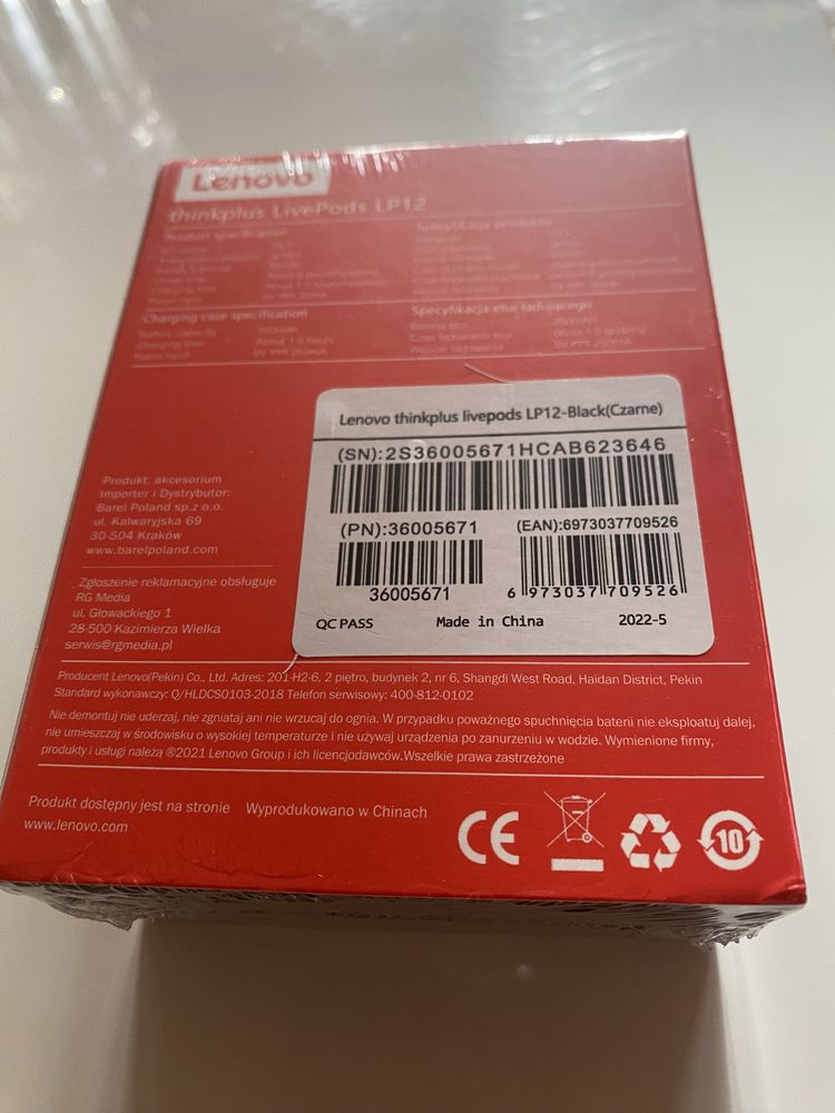 Nowe sluchawki lenovo lp12