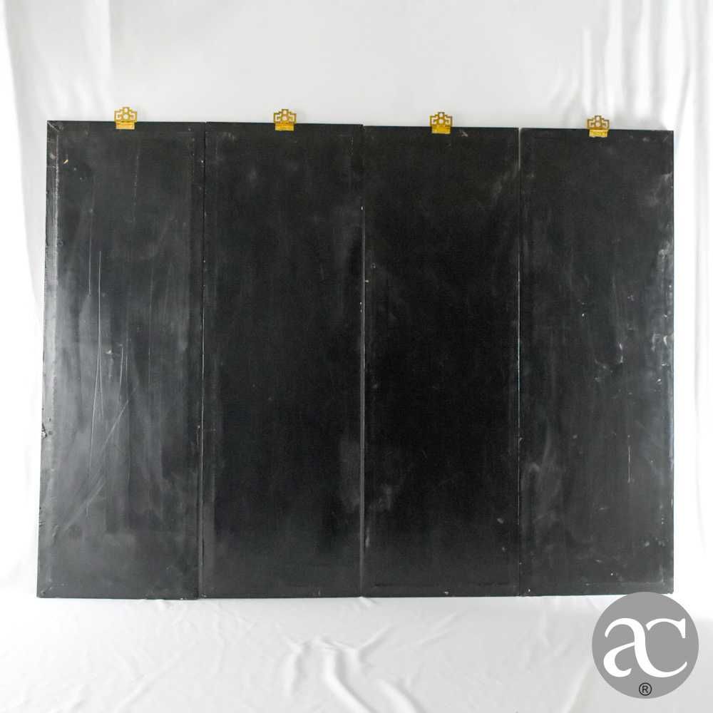 Conjunto de 4 painéis de parede em Laca e madrepérola pintados à mão
