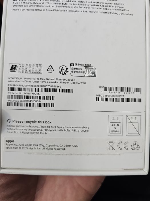 Iphone 16 pro max..256gb