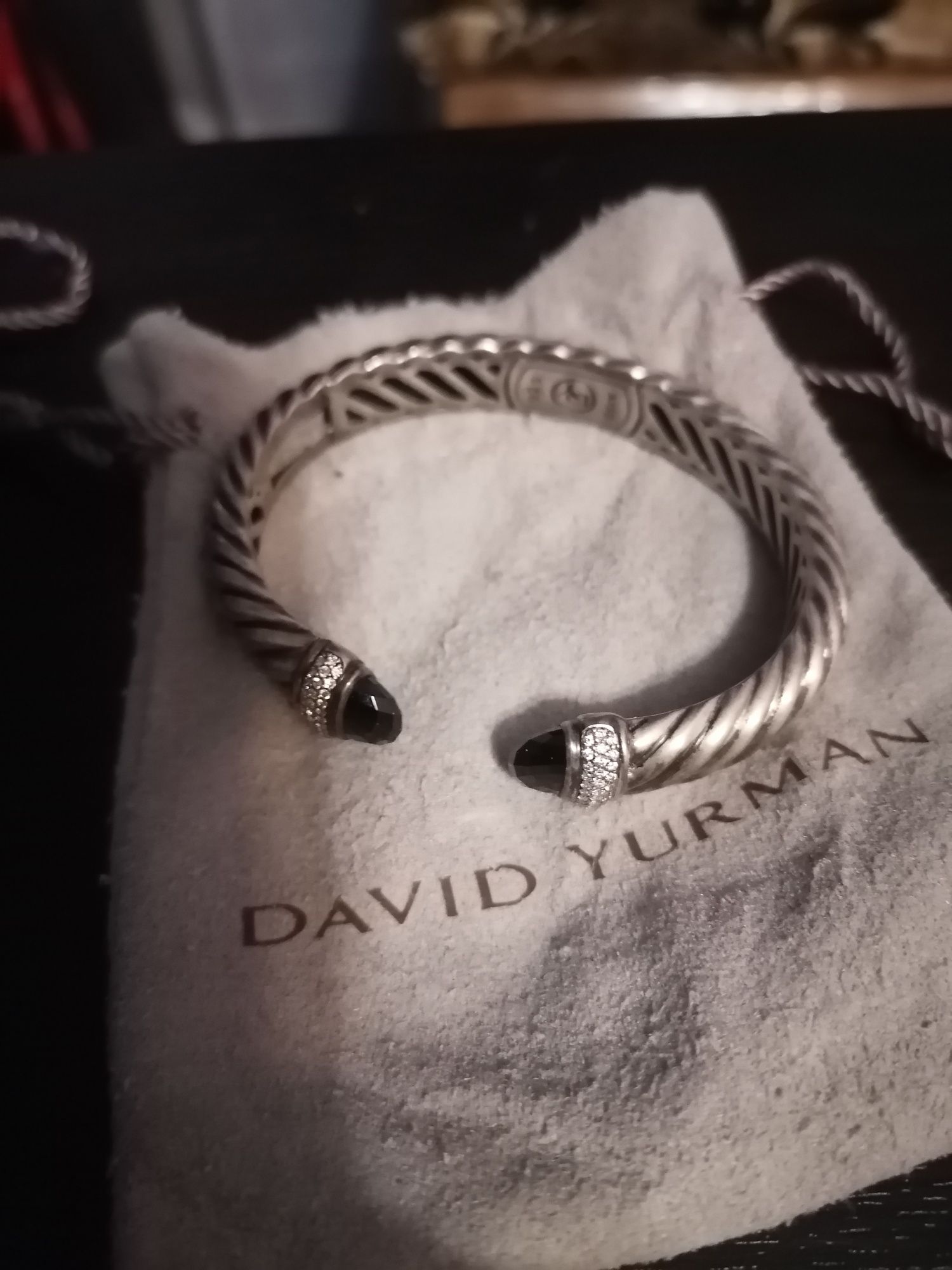 Браслет David yurman срібло з чорним оніксом та діамантами