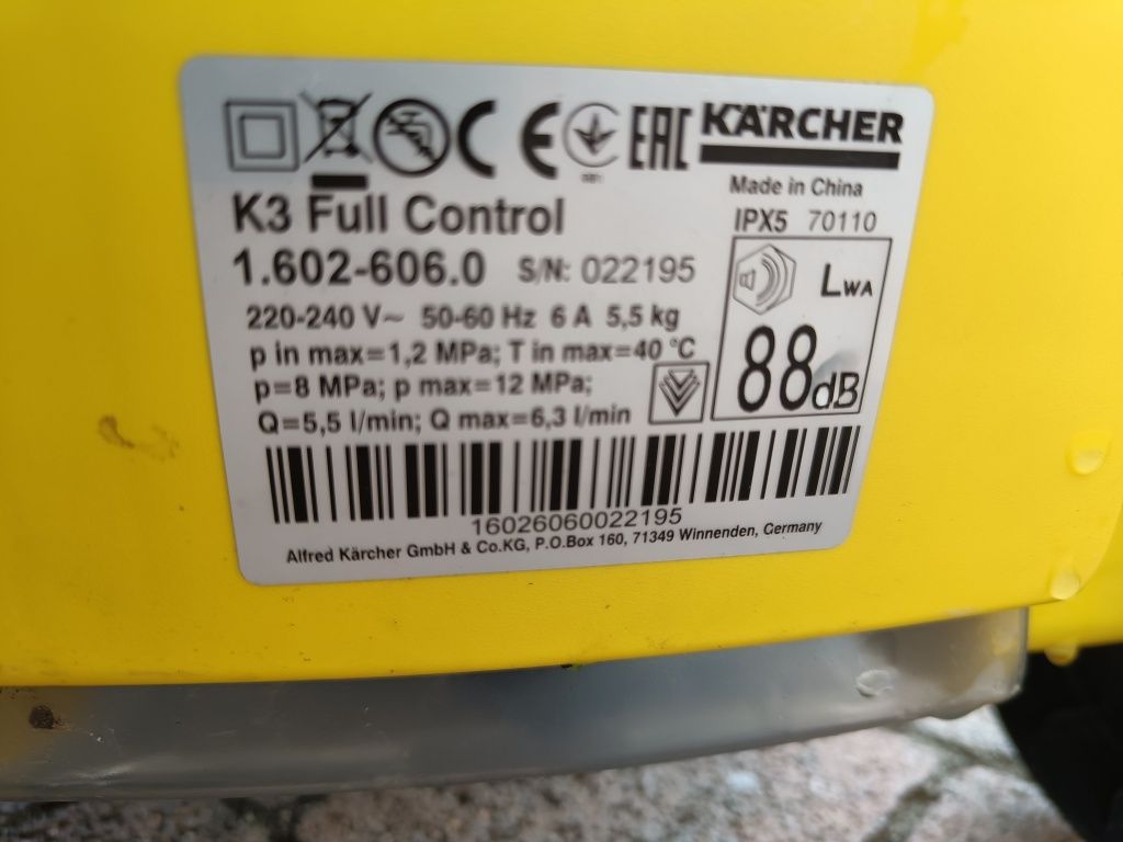 Myjka ciśnieniowa Karcher K3 Full Control  100% sprawa