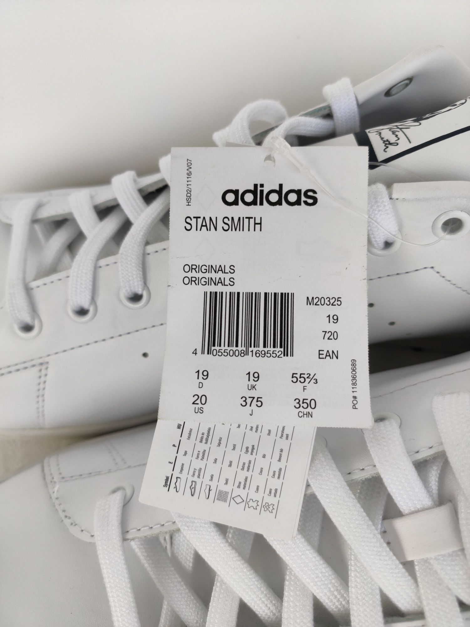 Buty Adidas Orginals Stan Smith sneakersy męskie białe r 55 2/3 36,5cm