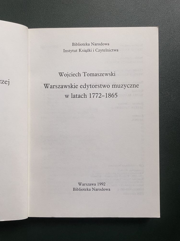 Tomaszewski Warszawskie edytorstwo muzyczne