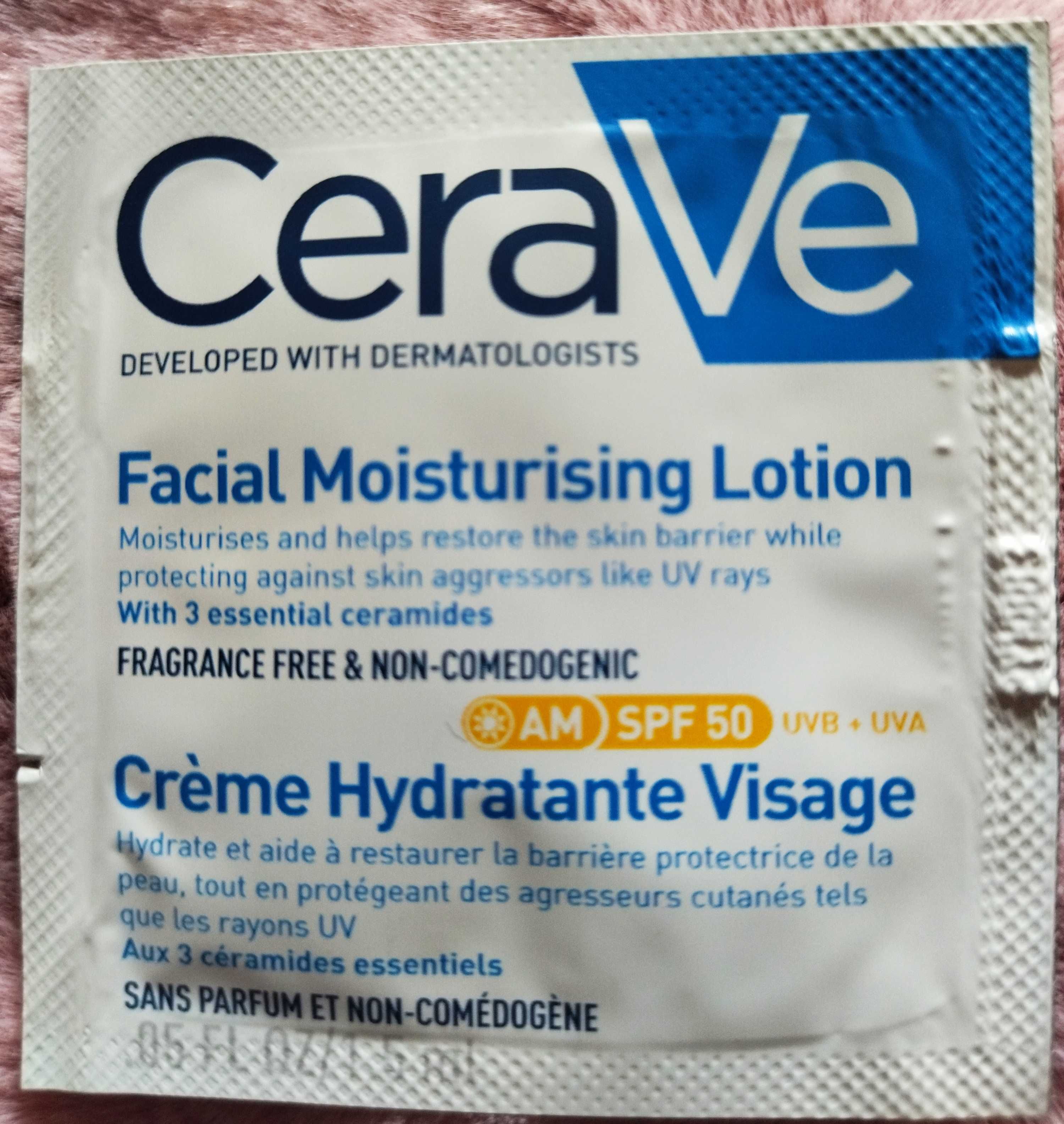 CeraVe, nawilżający krem do twarzy z ceramidami,skóra normalna i sucha