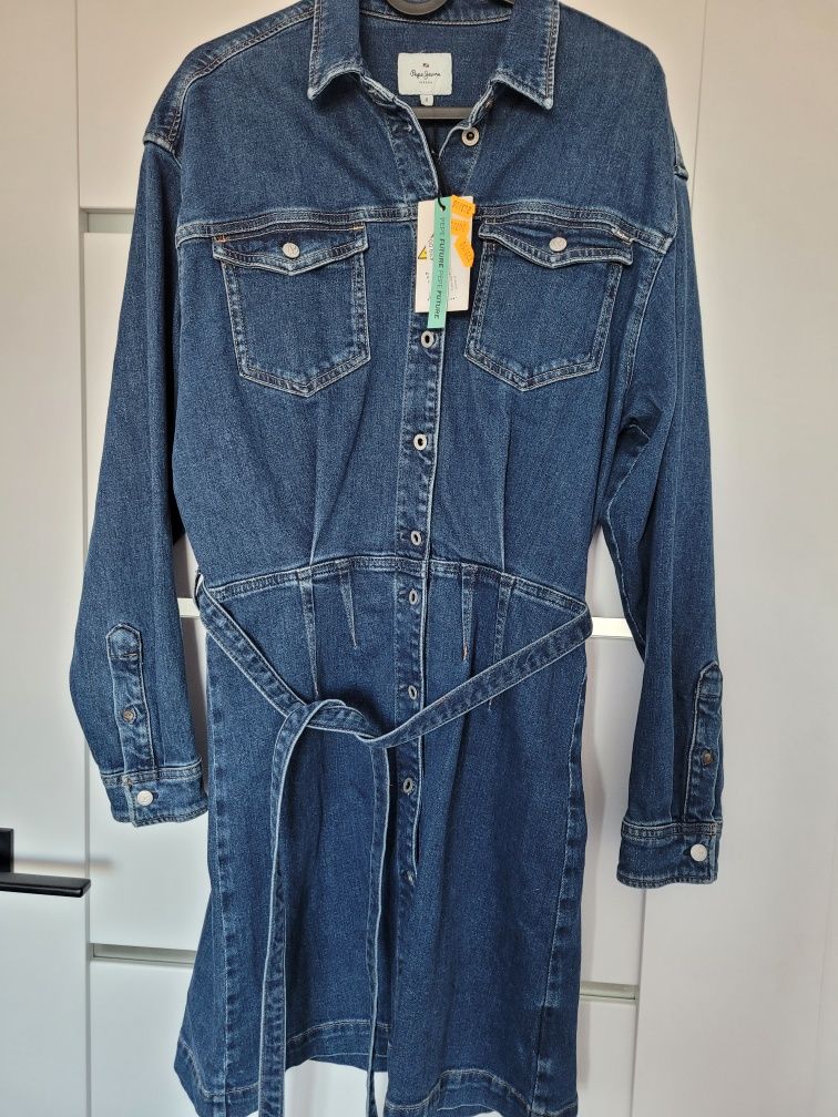 Sukienka jeansowa, Pepe Jeans, Regular Fit, nowa, z metką, M