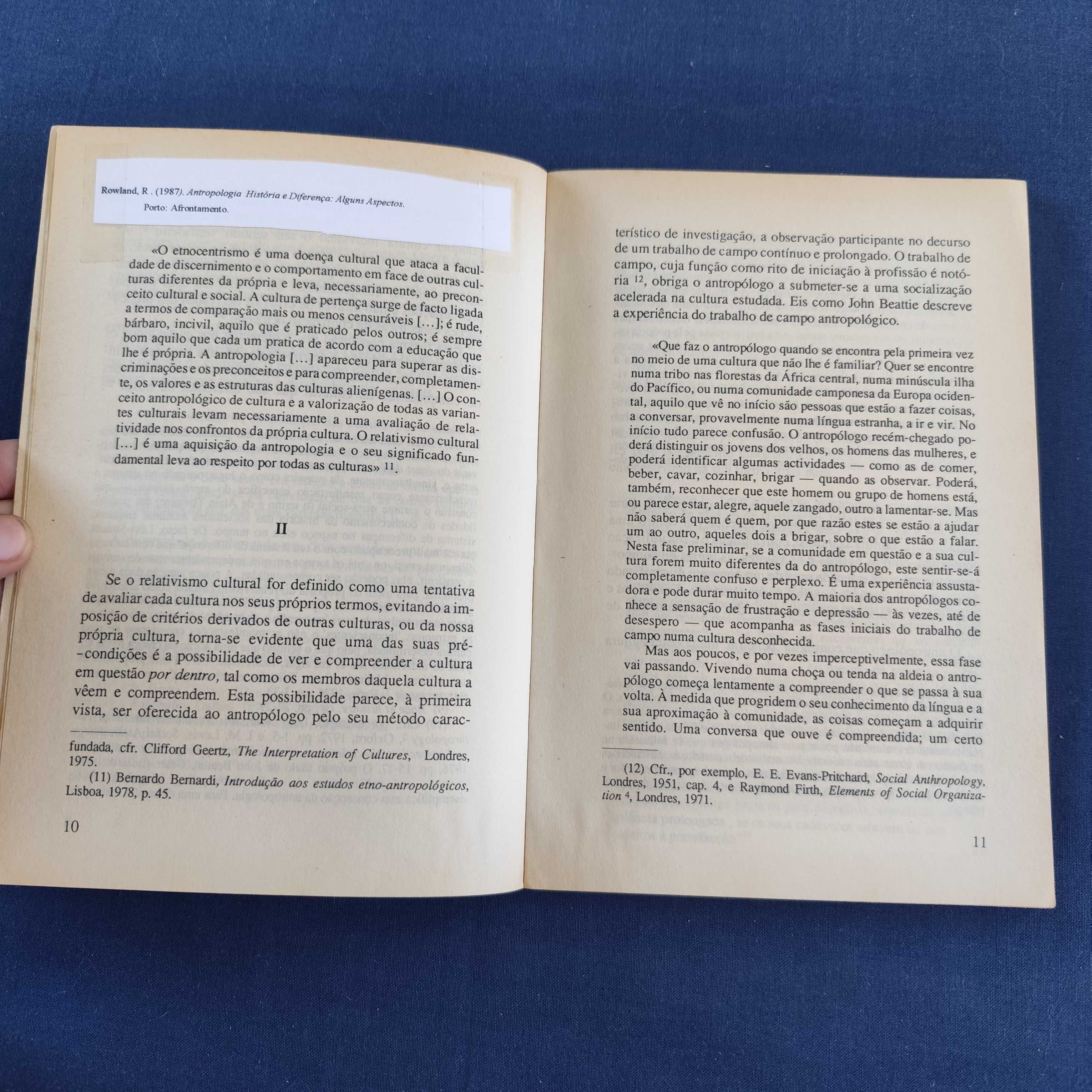 Robert Rowland - Antropologia, história e diferença - alguns aspectos