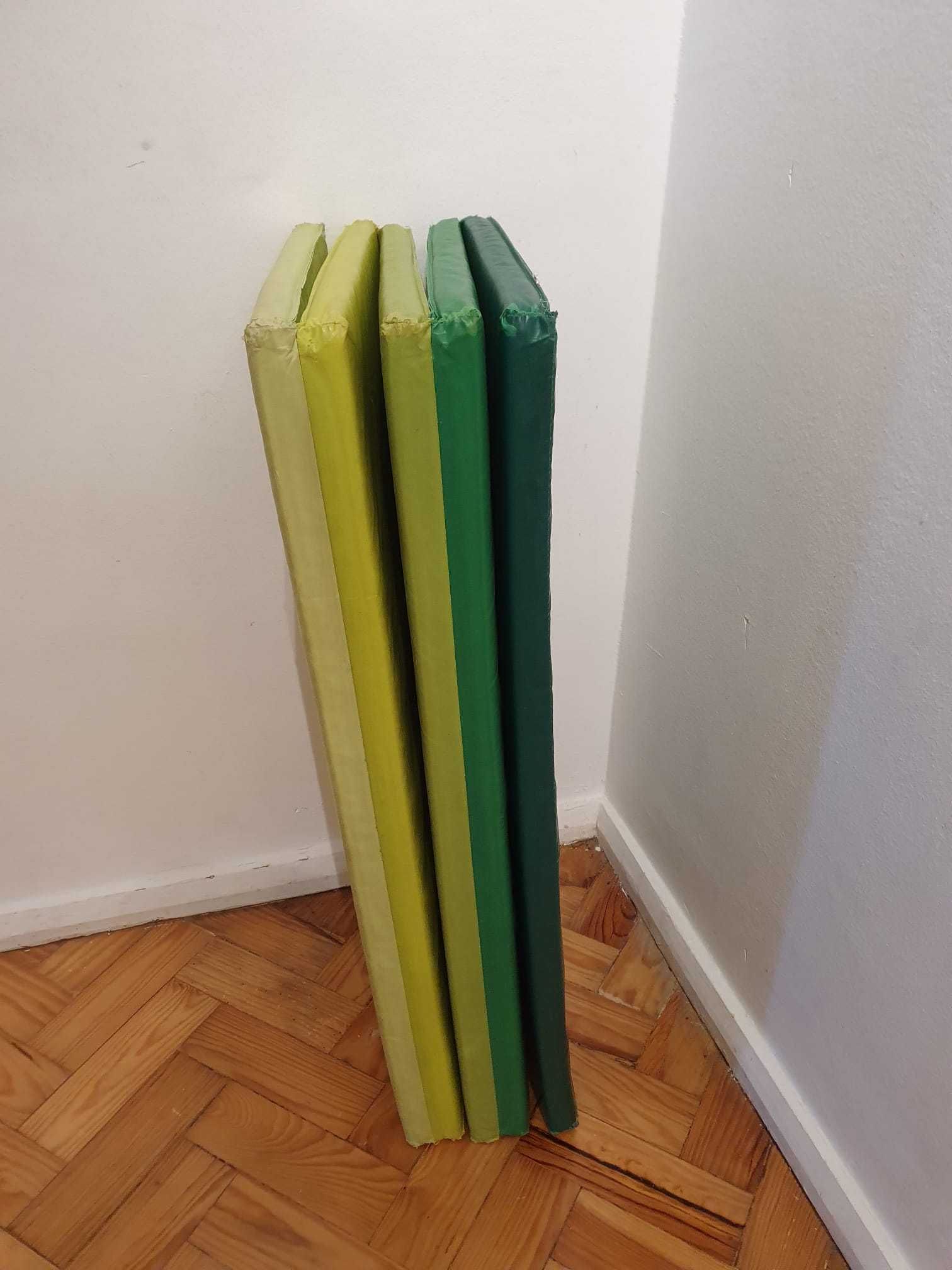 Colchão de ginástica dobrável, verde, 78x185 cm
