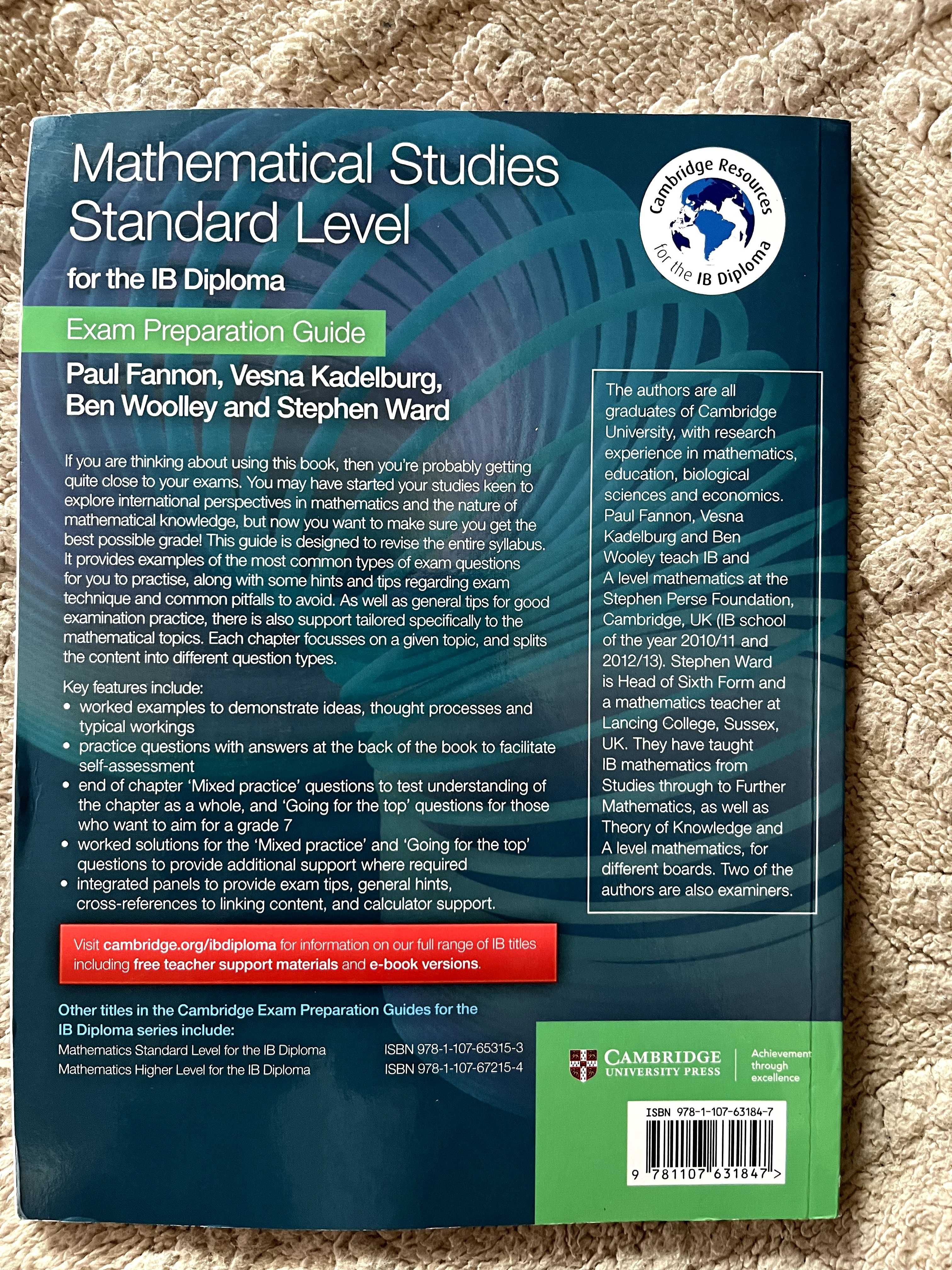Mathematical Studies Standard Level for the IB Exam PREPARATION GUIDE