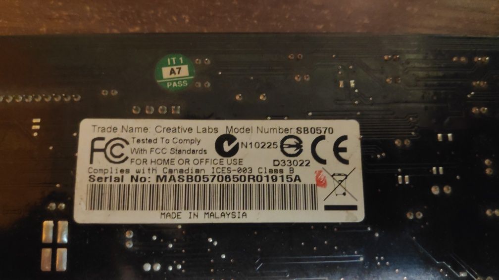 creative labs model number sb0507