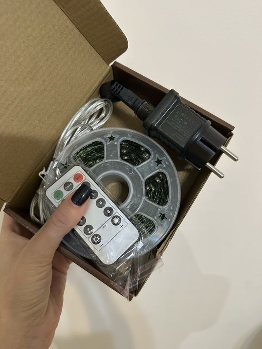 ОПТ та роздріб! Гірлянда нитка роса на зеленому дроті