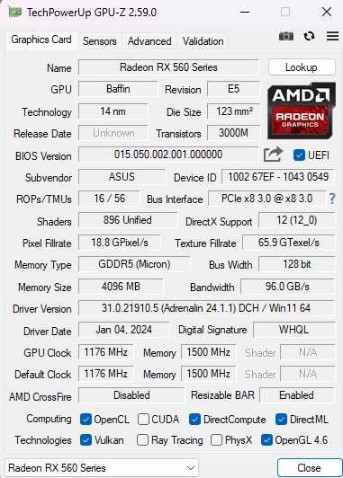 AMD Radeon RX 560 4G
