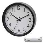 Zegar ścienny tykający na ścianę białoczarny wall clock gratis bateria