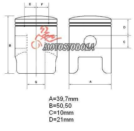 Cylinder  z  tłokiem kpl. DO YAMAHA SR50 APRILIA MBK NITRO