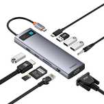 Hub 11w1 Baseus Metal Gleam Series Usb-c do Usb-c Pd / 3x Usb-a 3.0 /