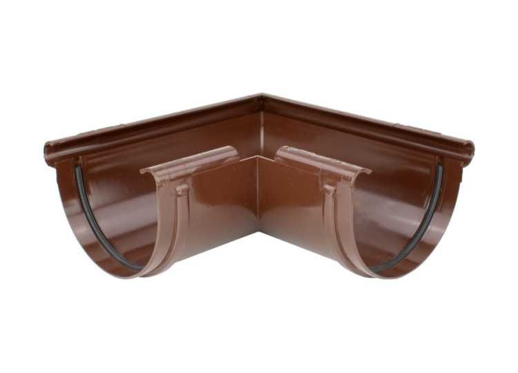 Rynny 4 m 125 mm i Narożniki PVC-U RAL8017 (brązowy) KACZMAREK