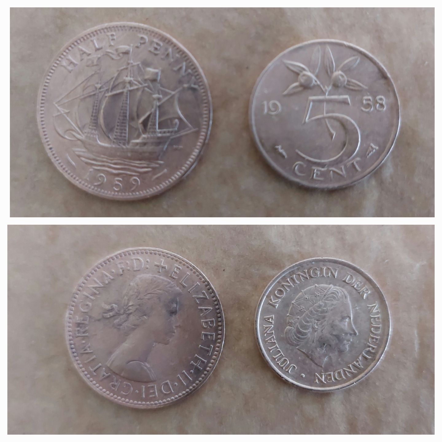 Varias moedas e nota de 20 escudos