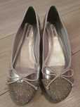 Buty czółenka baleriny srebrne z cyrkoniami r.41 stan jak nowe