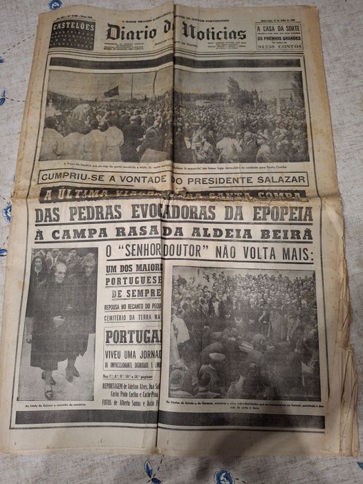 Jornais morte professor Oliveira Salazar