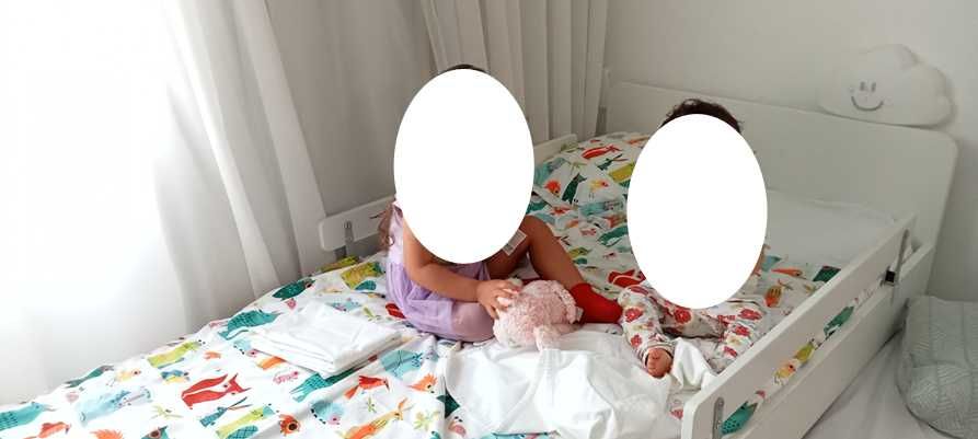 Cama dupla com estrado + gaveta arrumação SLAKT IKEA