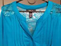 Блуза туника с кружевной вставкой на спине, цвет бирюза, США, р.на М-L